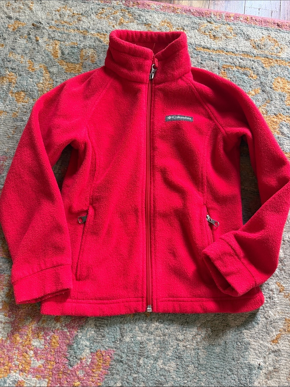 Columbia Bright Red Full Zip Fleece Jacket